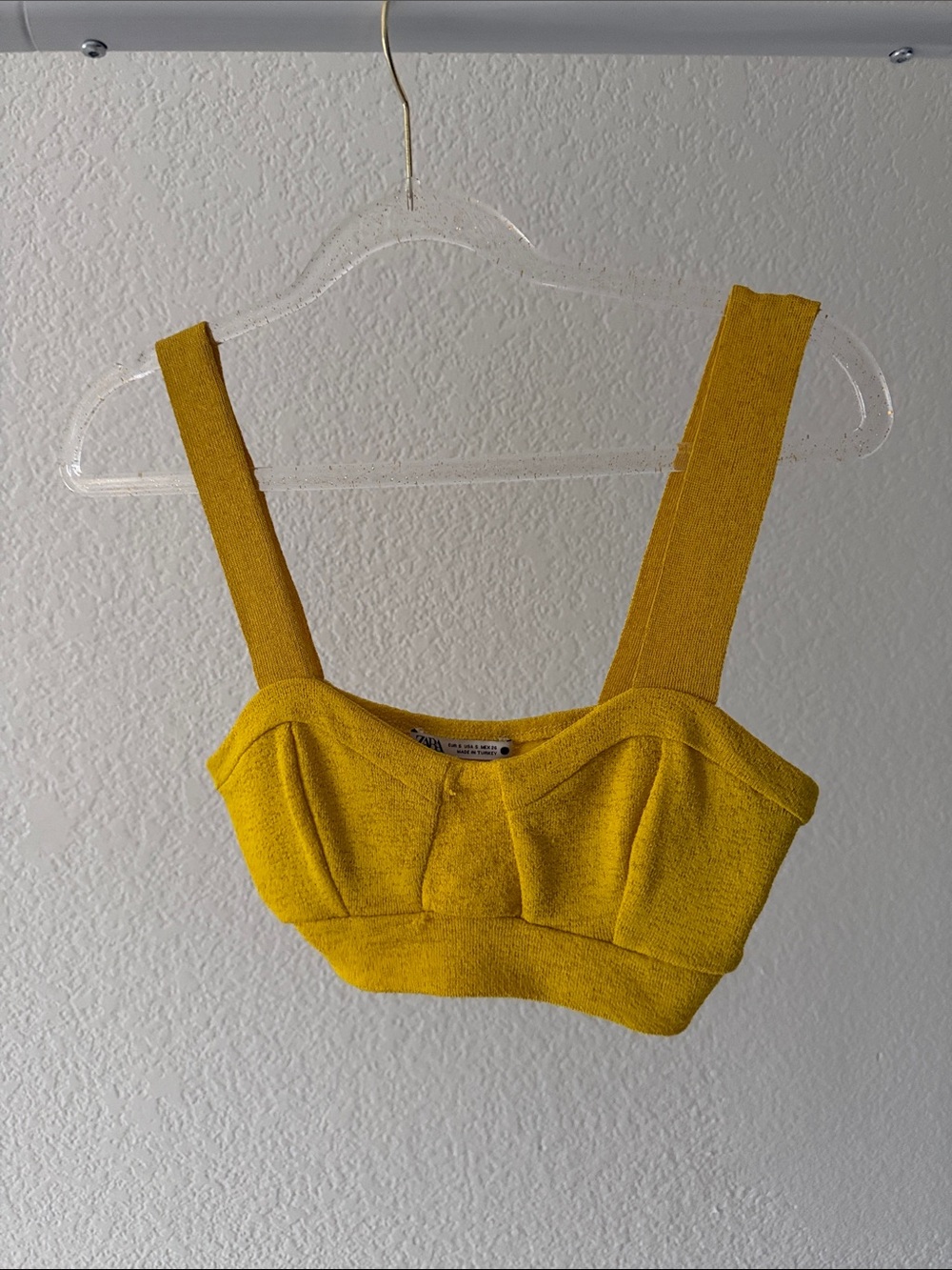 Zara Yellow Bralette Crop Top - Women's